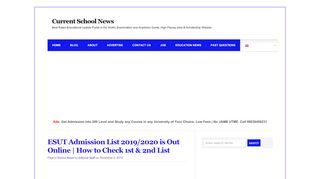 
                            13. ESUT Admission List 2018/2019 is Out Online | How to Check ...