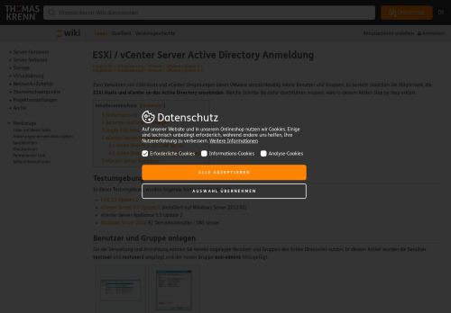 
                            7. ESXi / vCenter Server Active Directory Anmeldung - Thomas-Krenn.AG