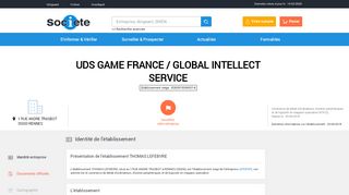 
                            8. Etablissement UDS GAME FRANCE / GLOBAL INTELLECT SERVICE ...