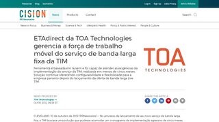 
                            7. ETAdirect da TOA Technologies gerencia a força de ... - PR Newswire
