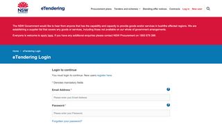 
                            12. eTendering Login - NSW Tenders - NSW Government