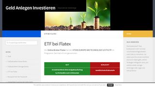 
                            13. ETF bei Flatex – Geld Anlegen Investieren