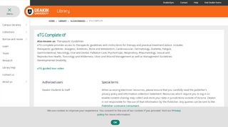 
                            12. eTG complete - Deakin University