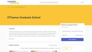 
                            11. EThames Graduate School - Compare the Course