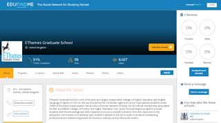 
                            7. EThames Graduate School - EDUFINDME - Profile