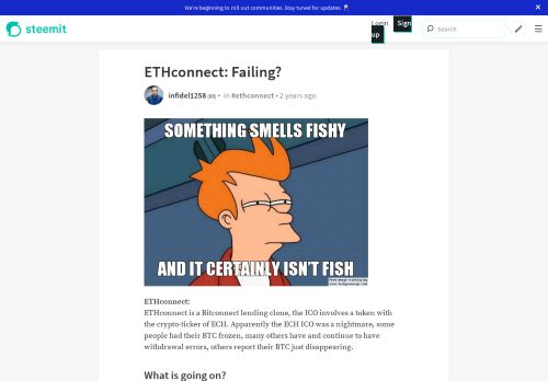 
                            13. ETHconnect: Failing? — Steemit