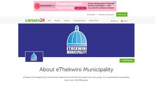 
                            9. eThekwini Municipality Jobs and Vacancies - Careers24