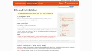 
                            9. Etherpad-liteInstallation - Community Help Wiki - Ubuntu Documentation