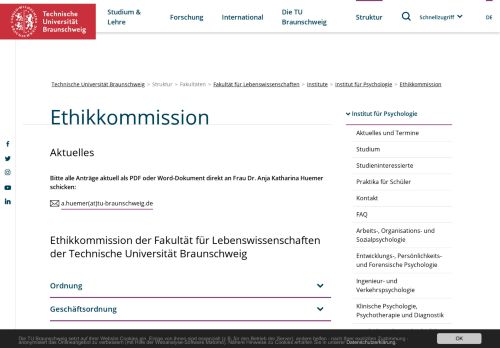 
                            6. Ethikkommission der Fakultät 2 @ TU Braunschweig