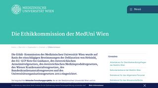 
                            4. Ethikkommission | Über die MedUni Wien