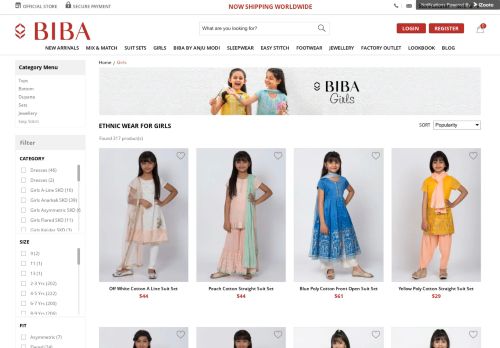 
                            10. Ethnic Wear for Girls - Buy Kids Ethnic Wears Online in India - Biba