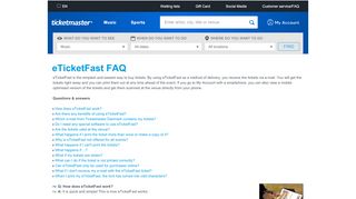 
                            9. eTicketFast FAQ - Ticketmaster
