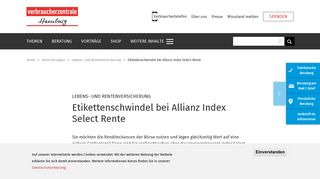 
                            3. Etikettenschwindel bei Allianz Index Select Rente ...