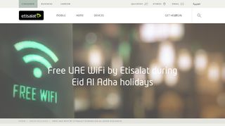 
                            4. Etisalat UAE | Free UAE WiFi by Etisalat during Eid Al Adha holidays
