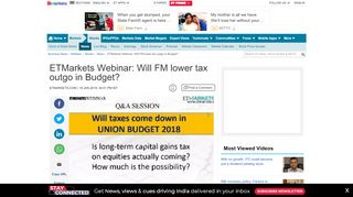 
                            13. ETMarkets Webinar: Will FM lower tax outgo in Budget? - The ...