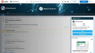
                            9. ETN app log in problems? : Electroneum - Reddit
