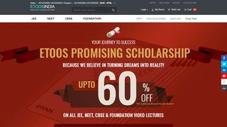 
                            9. Etoosindia: Scholarship for JEE, NEET, CBSE & Foundation Courses