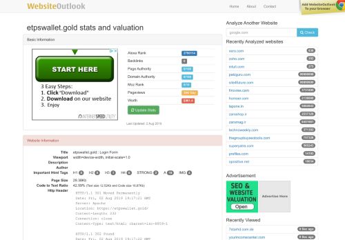 
                            8. Etpswallet : Website stats and valuation