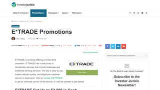 
                            13. E*TRADE Promotions for 2019 | Get Up To $2,500 in Cash