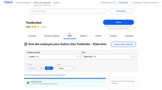 
                            10. Être Author chez Textbroker - États-Unis : avis d'employés | Indeed.fr