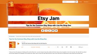 
                            10. Etsy Jam: Tips for the Common Etsy Shop with Lisa the Shop Doc
