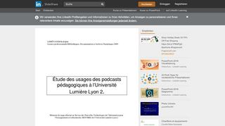 
                            4. Etude des usages des podcasts pédagogiques de l'Université Lyon 2
