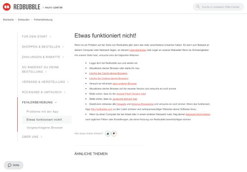 
                            2. Etwas funktioniert nicht! – Redbubble