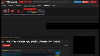 
                            13. EU 16/12 - Battle.net App Login/ Connection Issues - WoW Help ...