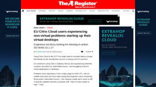 
                            12. EU Citrix Cloud users experiencing non-virtual problems starting up ...