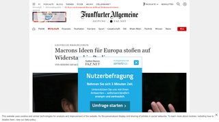 
                            7. EU-Kurs von Emmanuel Macron stößt auf Widerstand in Berlin - FAZ