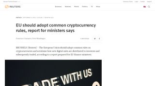 
                            12. EU should adopt common cryptocurrency rules, report for ministers ...