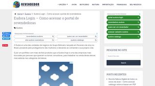 
                            4. Eudora Login - Como acessar o portal de revendedoras - Revendedor ...