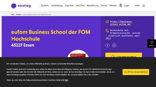 
                            11. eufom Business School der FOM Hochschule Essen - Einstieg