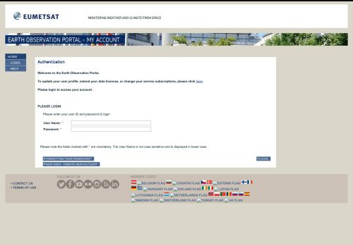 
                            7. EUMETSAT - EO Portal User Registration
