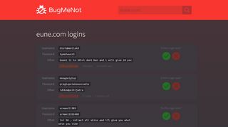 
                            12. eune.com passwords - BugMeNot