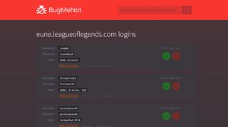 
                            9. eune.leagueoflegends.com passwords - BugMeNot