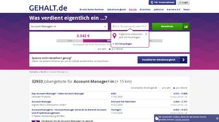 
                            13. [ € ] Junior Account Manager » Gehalt & Jobs - Gehalt.de