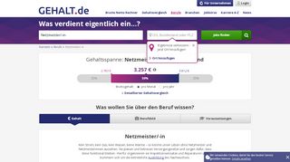 
                            5. [ € ] Netzmeister Gas Wasser Fernwärme » Gehalt & Jobs - Gehalt.de