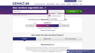 
                            6. [ € ] Netzmeister nah und Fernwärme » Gehalt & Jobs - Gehalt.de