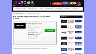 
                            8. €10 Free No Deposit Bonus at Freaky Aces Casino - ViVaBonus