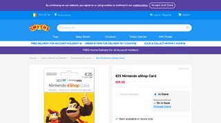 
                            12. €25 Nintendo eShop Card - Gaming Gift Cards Ireland - Smyths Toys