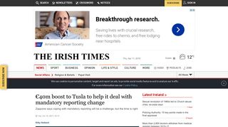 
                            12. €40m boost to Tusla to help it deal with mandatory reporting change