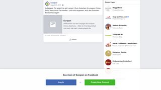 
                            11. Eurapon - Aufgepasst: Für jeden Fan gibt's einen 5 Euro... | Facebook