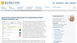 
                            10. Euro-FH baut Online-Bibliothek für Studierende aus