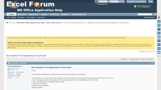 
                            6. Euro Symbol € not appearing in Excel only! [SOLVED] - Excel Help Forum