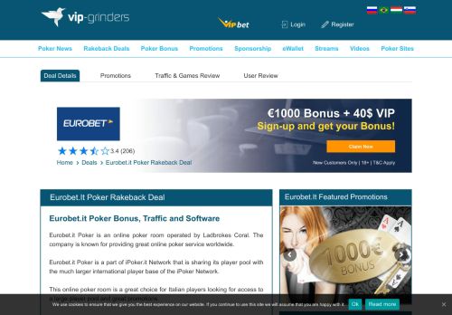 
                            7. Eurobet.it Poker Review -The best Eurobet rakeback deal and poker ...