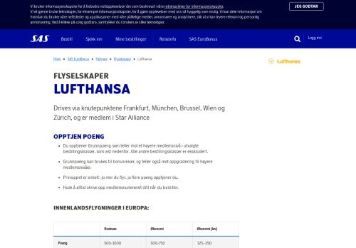 
                            13. EuroBonus Partner – Lufthansa | SAS