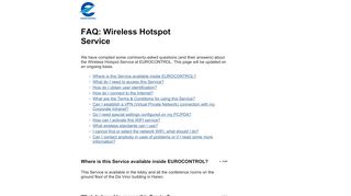 
                            9. EUROCONTROL - FAQ: Wireless Hotspot Service