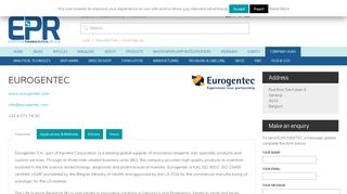 
                            11. EUROGENTEC - European Pharmaceutical Review
