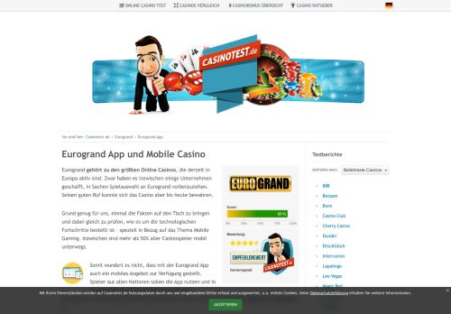 
                            10. Eurogrand Mobile Casino Test 2018 | Casino Test - Online Casino Test